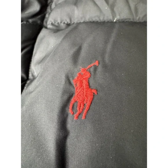 Polo Ralph Lauren Boys Youth Puffer Jacket Coat Black Hooded Size Small 8 Down - Picture 4 of 12